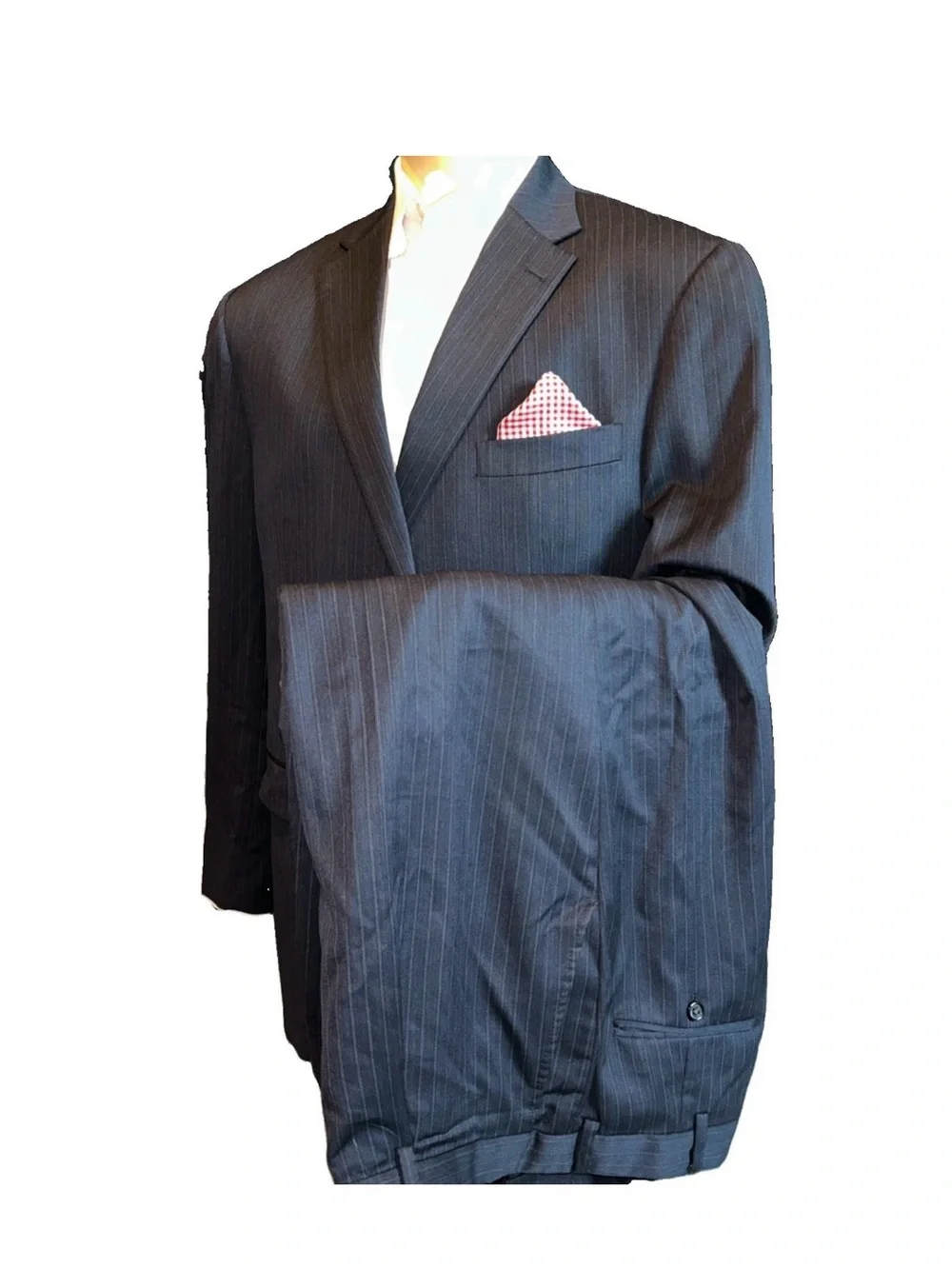 2 PC Hart Schaffer & Marx Chicago Navy 48L  Jacket- 40Wx31L Made In USA